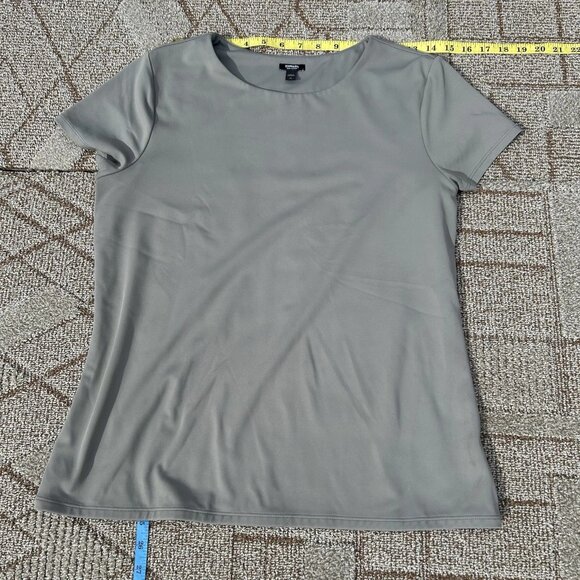 Express Blouse Women's Extra Large Gray Short Sleeve Crew Neck Top - Picture 1 of 10